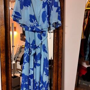Danny & Nicole Blue Floral Maxi Dress